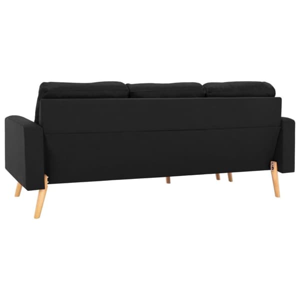 vidaXL 3-personers sofa med fodskammel stof sort
