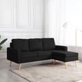Miniatyrbillede 8 af 8: vidaXL 3-personers sofa med fodskammel stof sort