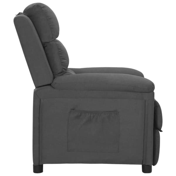 vidaXL Reclinerfåtölj mörkgrå tyg