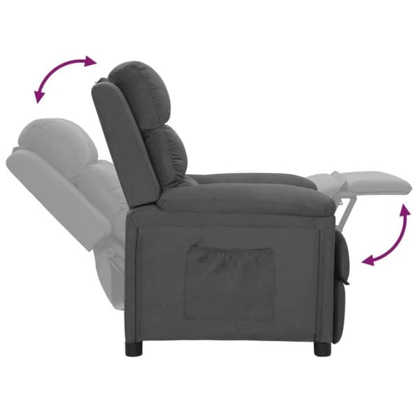 vidaXL Reclinerfåtölj mörkgrå tyg