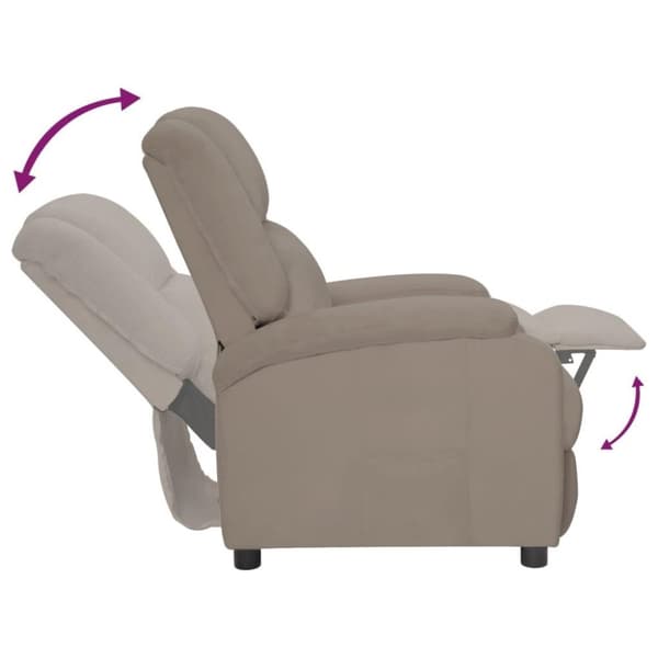 vidaXL Reclinerfåtölj ljusgrå sammet