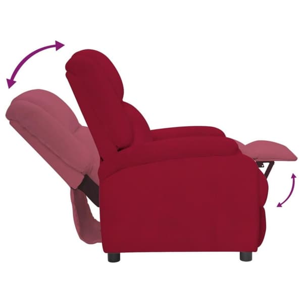vidaXL Reclinerfåtölj vinröd sammet