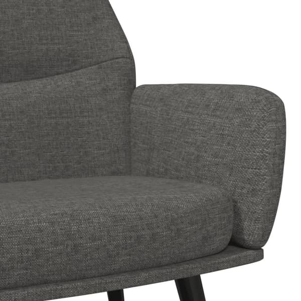 vidaXL Vilstol med fotpall mörkgrå tyg