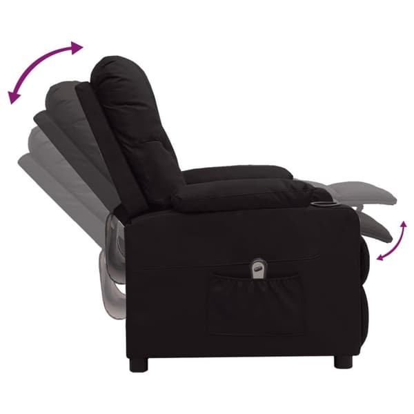vidaXL Elektrisk reclinerfåtölj svart konstläder