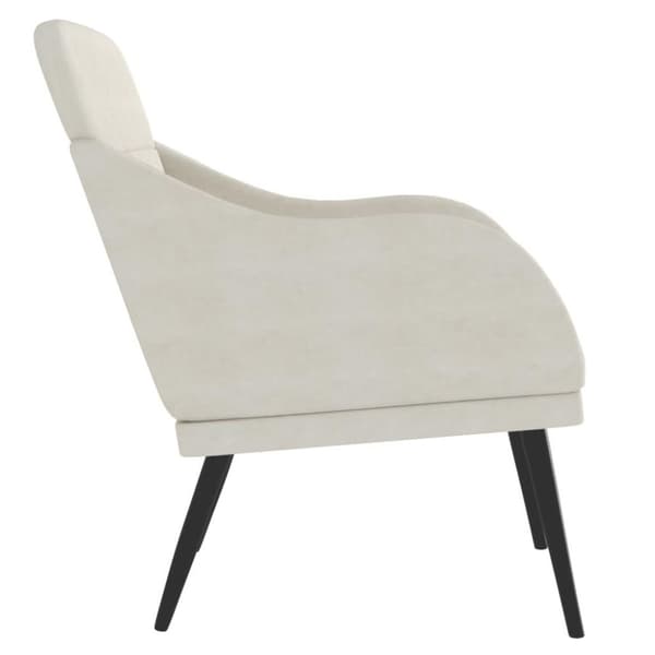 vidaXL lænestol 63x76x80 cm velour cremefarvet