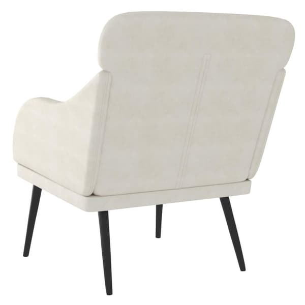 vidaXL lænestol 63x76x80 cm velour cremefarvet