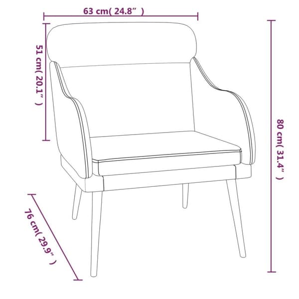 vidaXL lænestol 63x76x80 cm velour cremefarvet