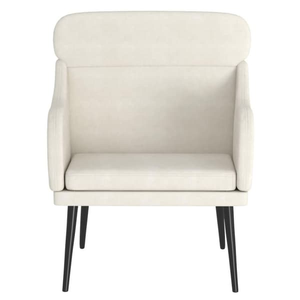 vidaXL lænestol 63x76x80 cm velour cremefarvet