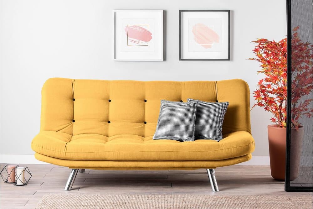 Sugarstown Bäddsoffa 3-sits 200x104 cm Senapsgul