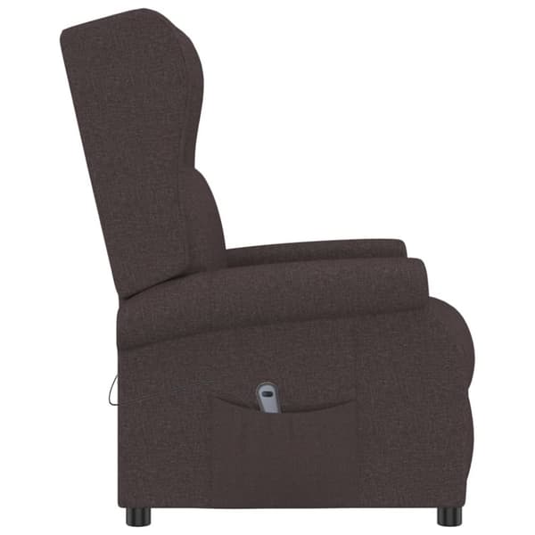 vidaXL Elektrisk reclinerfåtölj mörkbrun tyg