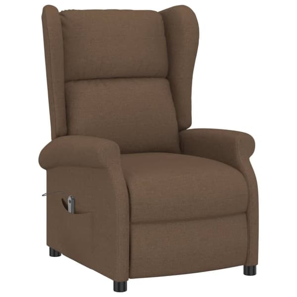 vidaXL Elektrisk reclinerfåtölj brun tyg