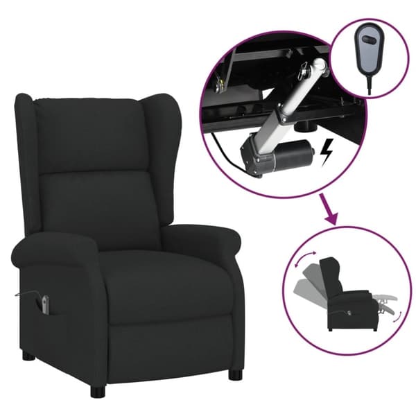 vidaXL Elektrisk reclinerfåtölj svart tyg