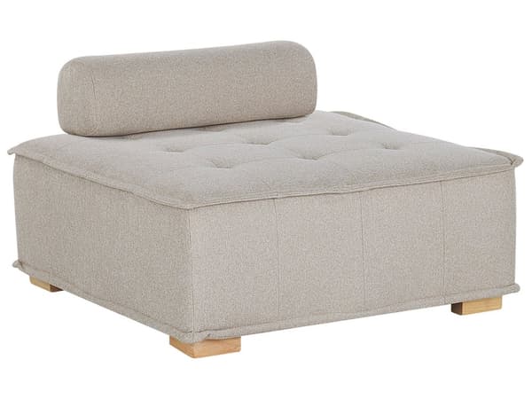 1-seters Seksjon Lysebeige Polyester Ben i massivt tre Tuftede Sete Avtagbart Putetrekk