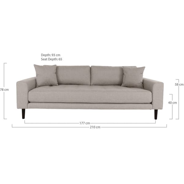 Lido sofa 3 seter 2 puter brun.