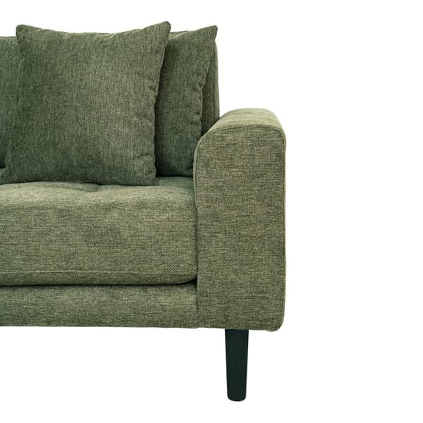 Lido soffa schäslongsoffa vänster 4 kuddar grön.