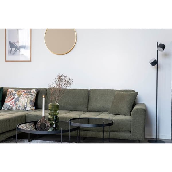 Lido soffa schäslongsoffa vänster 4 kuddar grön.