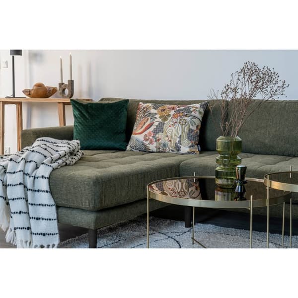 Lido soffa schäslongsoffa vänster 4 kuddar grön.
