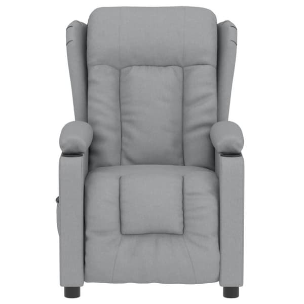 vidaXL Elektrisk reclinerfåtölj ljusgrå tyg