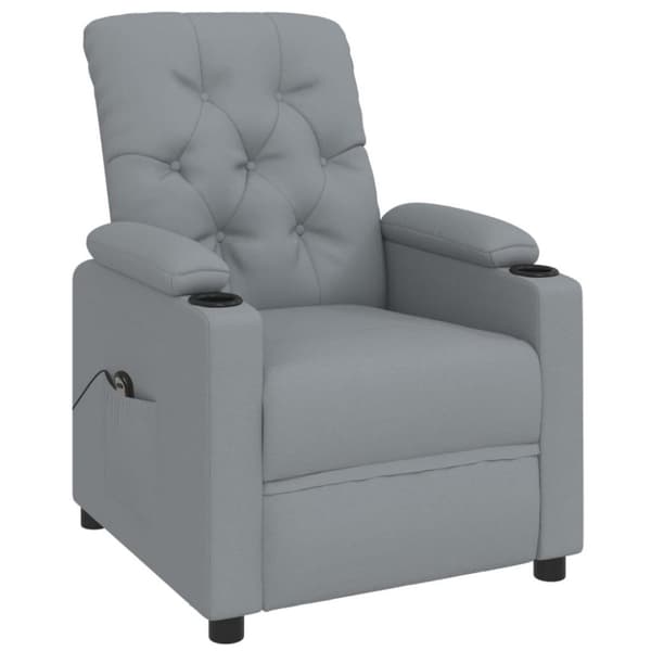 vidaXL Elektrisk reclinerfåtölj ljusgrå tyg