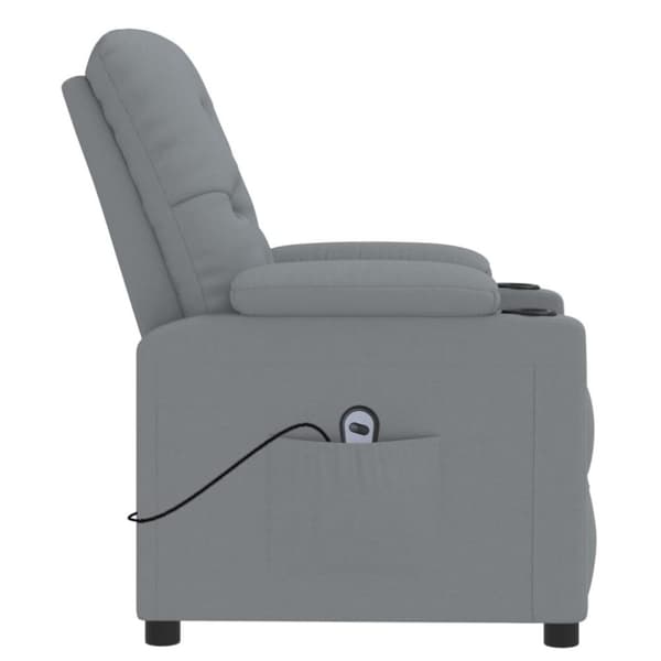 vidaXL Elektrisk reclinerfåtölj ljusgrå tyg