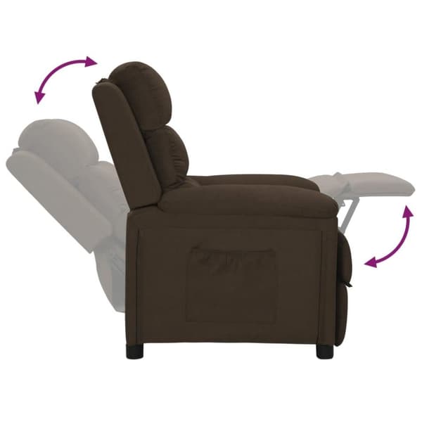 vidaXL Reclinerfåtölj mörkbrun tyg