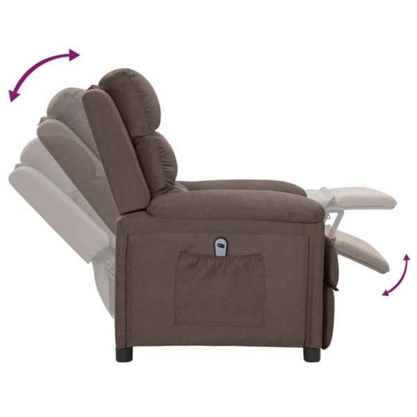 vidaXL Elektrisk reclinerfåtölj taupe tyg