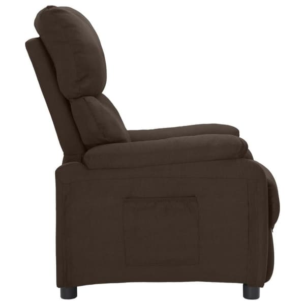 vidaXL Reclinerfåtölj mörkbrun tyg