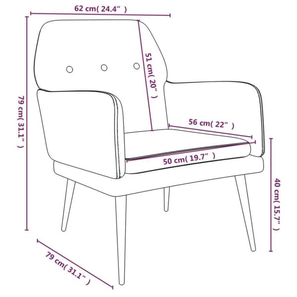 vidaXL Loungestol mörkgrön 62x79x79 cm sammet