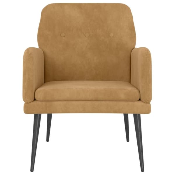 vidaXL Fåtölj brun 62x79x79 cm sammet
