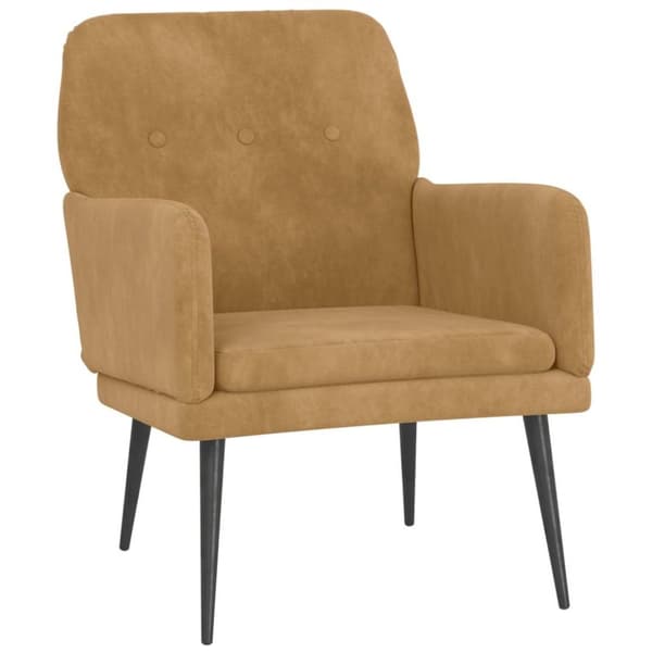 vidaXL Fåtölj brun 62x79x79 cm sammet