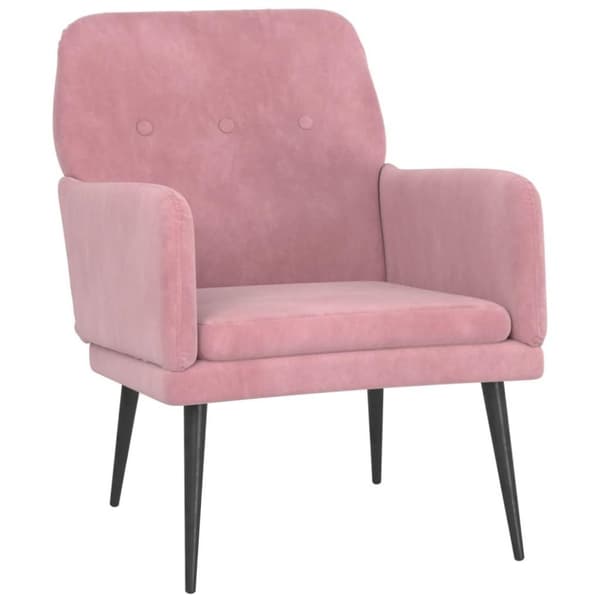 vidaXL Fåtölj rosa 62x79x79 cm sammet