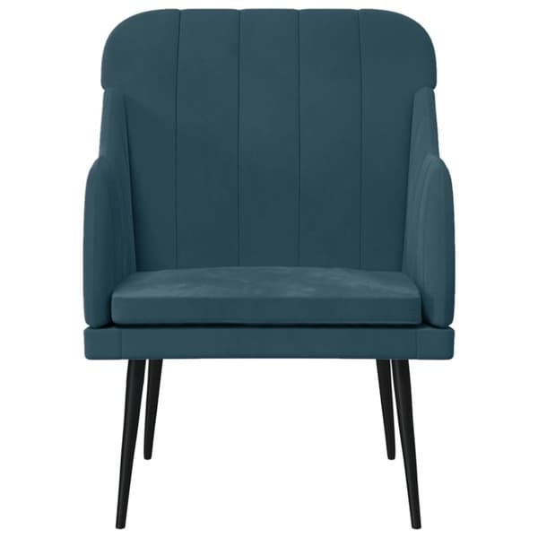 vidaXL Fåtölj blå 63x76x80 cm sammet