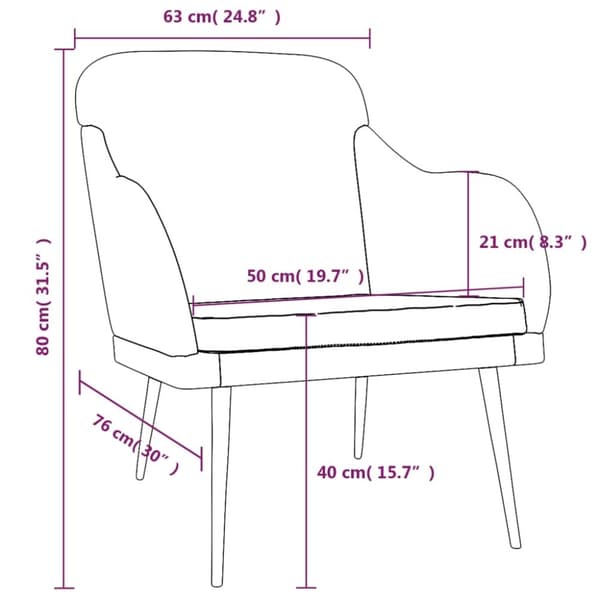 vidaXL Fåtölj blå 63x76x80 cm sammet