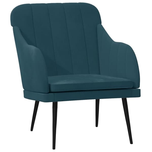 vidaXL Fåtölj blå 63x76x80 cm sammet
