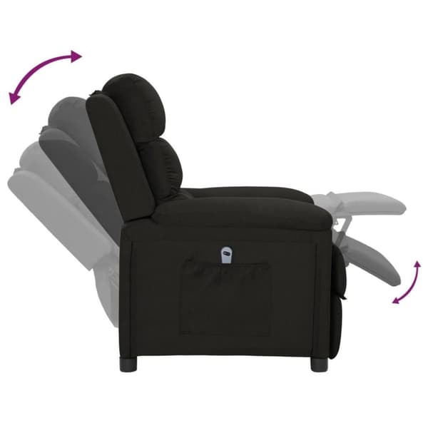 vidaXL Elektrisk reclinerfåtölj svart tyg