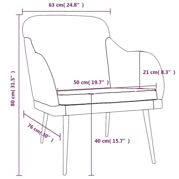 vidaXL Fåtölj svart 63x76x80 cm sammet