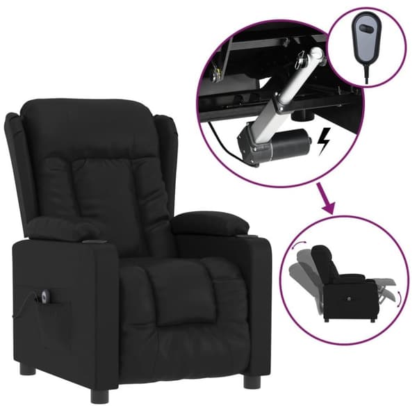 vidaXL Elektrisk reclinerfåtölj svart konstläder