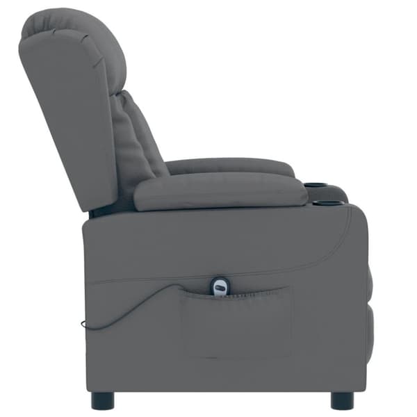 vidaXL Elektrisk reclinerfåtölj grå konstläder