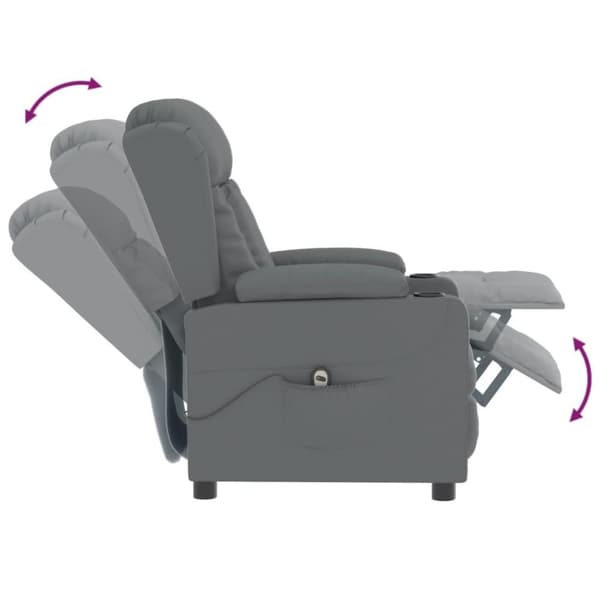 vidaXL Elektrisk reclinerfåtölj grå konstläder