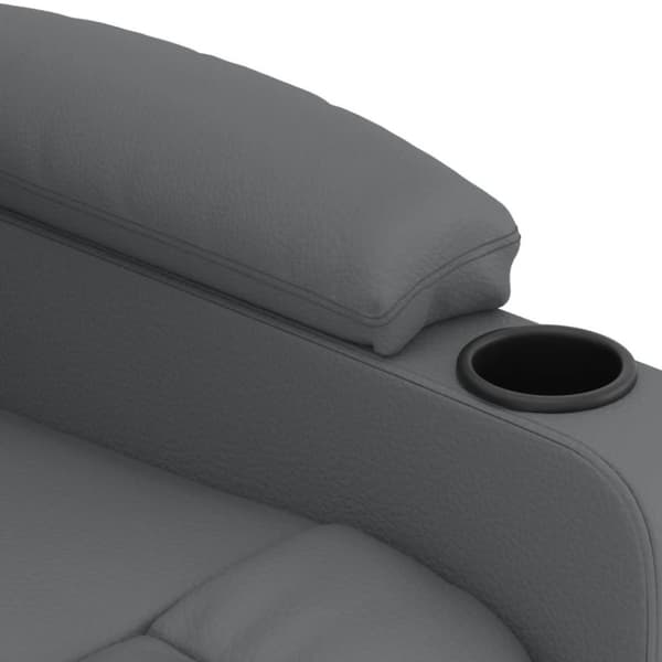 vidaXL Elektrisk reclinerfåtölj grå konstläder