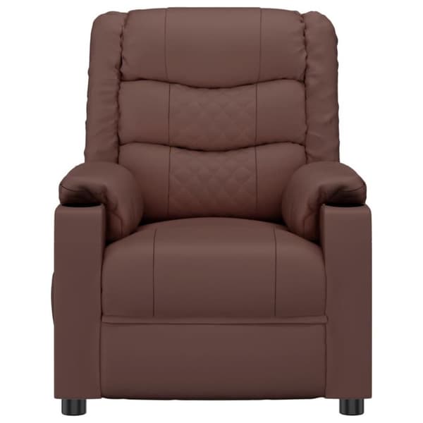 vidaXL Elektronisk reclinerfåtölj brun konstläder