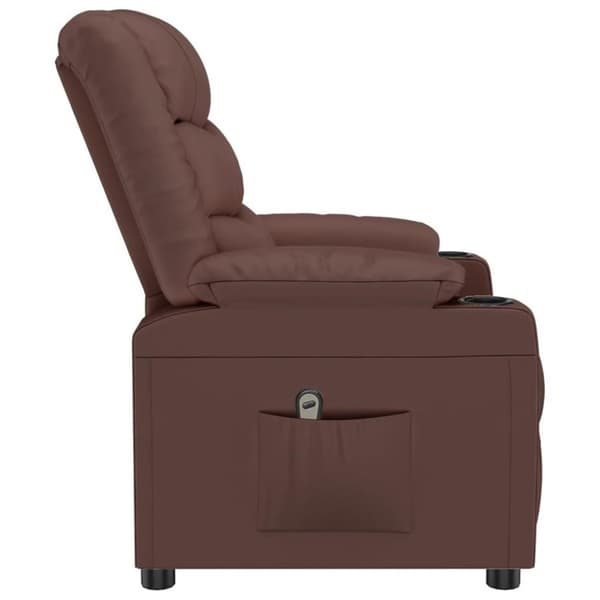 vidaXL Elektronisk reclinerfåtölj brun konstläder