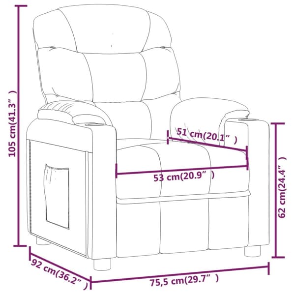 vidaXL Reclinerfåtölj svart tyg