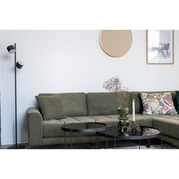 Lido soffa schäslongsoffa högervänd 4 kuddar grön.