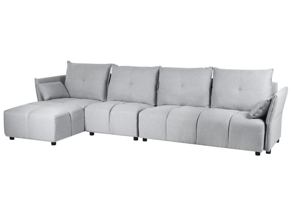 Højre Hjørnesofa Lysegrå 4-personer Ekstra Ryglænspuder Moderne Stil