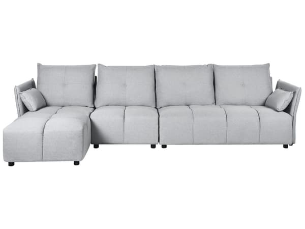 Højre Hjørnesofa Lysegrå 4-personer Ekstra Ryglænspuder Moderne Stil
