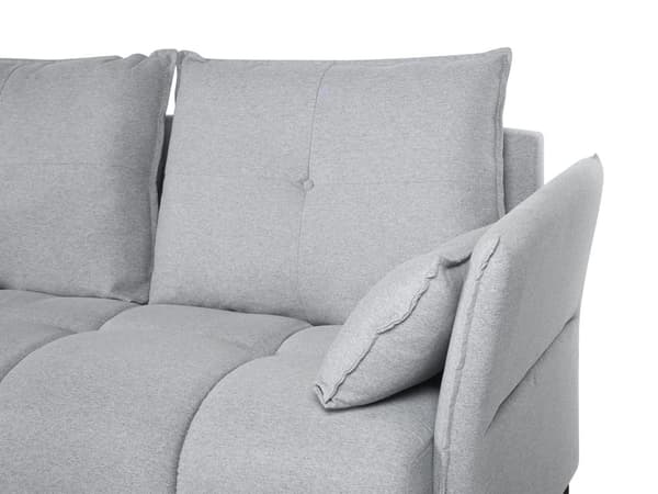 Hörnsoffa Höger Ljusgrå Tyg Polyester 4-sits Extra Ryggstödskuddar Modern Design
