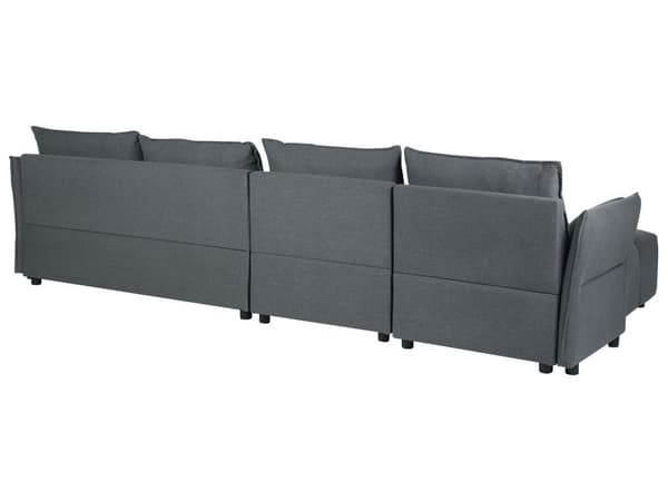 Hjørnesofa Grafittgrå Stoff 4-seter Høyrevendt Ryggputer Moderne design Stue Innredning