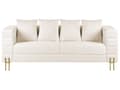 Miniatyrbilde 4 av 11: Sofa Hvit Bouclé Polyester Metallben 3-seter Moderne design Stuemøbler Innredning