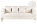 Miniatyrbilde 1 av 11: Sofa Hvit Bouclé Polyester Metallben 3-seter Moderne design Stuemøbler Innredning